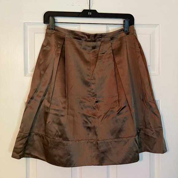 BCBGMaxAzria: NWT brown silk-blend skirt (size 2) - Picture 1 of 10
